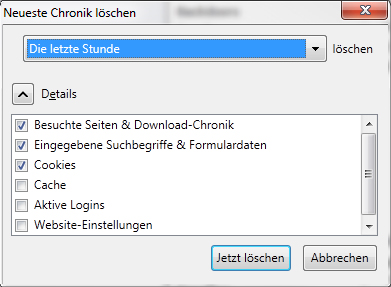 Firefox: Neueste Chronik l�schen
