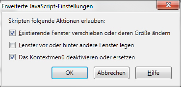 Mozilla Firefox: Javascript aktivieren