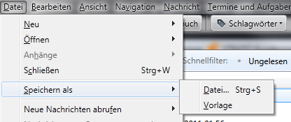 Mozilla Thunderbird: Datei speichern